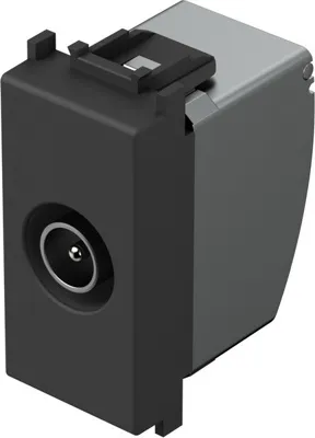 Розетка TV проходная 10 ДБ, черный матовый