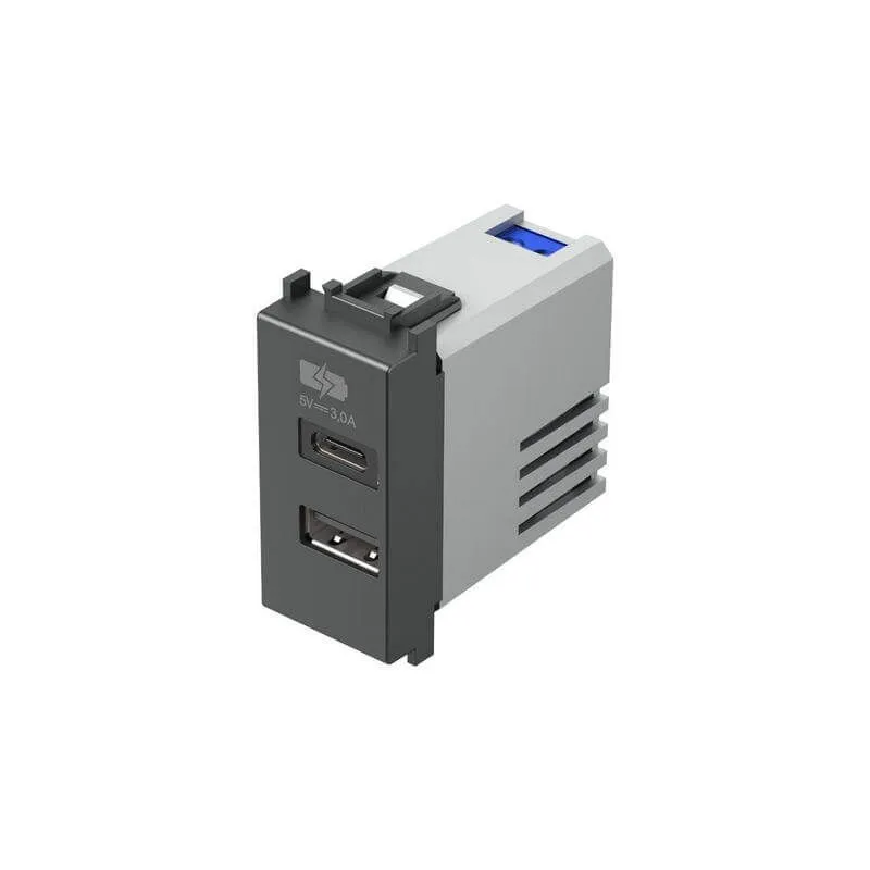 Priză USB tip A&C charging ports 3.0 A alama antic (EM68AT-U)