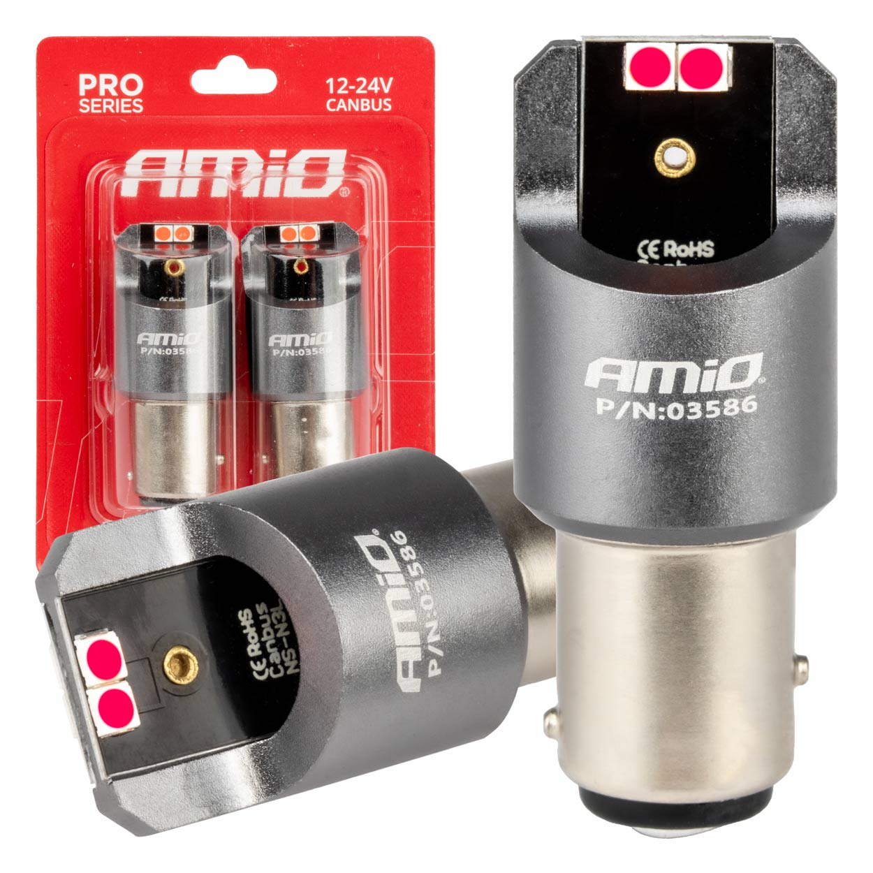 03586 Bec LED Canbus PRO series BAY15D P21/5W 4x3030 SMD Red 12/24V