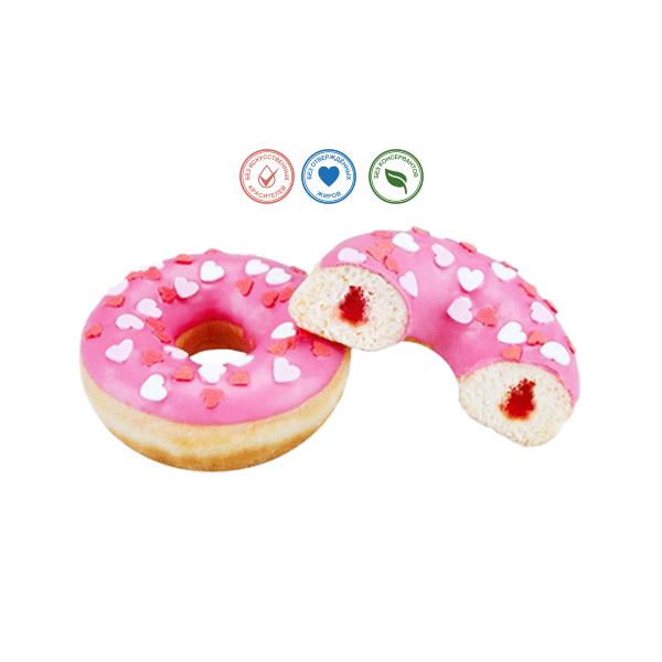 Love Donut (umpl. de capsuna, presarat cu inimioare)