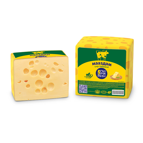 Сыр твёрдый "Piryatin" Маасдам 45% блок