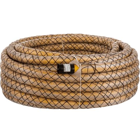 Труба дренажная гофрированная с геотекстилем 90 г/м²  D. 80 ПЕ SN6 (желтый) (50 м) INSTALPLAST PL