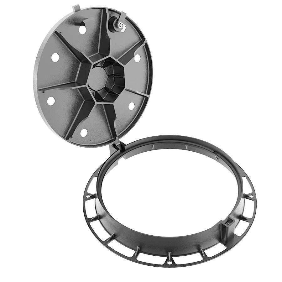 Capac ventilat din fonta D.600 EN-124 D400 42 kg cu gauri (627x785x100 mm) MR TR