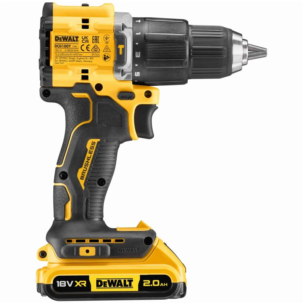 Masina de gaurit-insurubat cu acumulator DCD100YD2T Li-lon 18V 2buc. x 2Ah 2 viteze  DEWALT