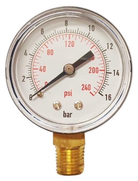 Manometru 16 bar D. 1/4" FE radial D. 50 cadru din plastic, uscat  ITALTECNICA
