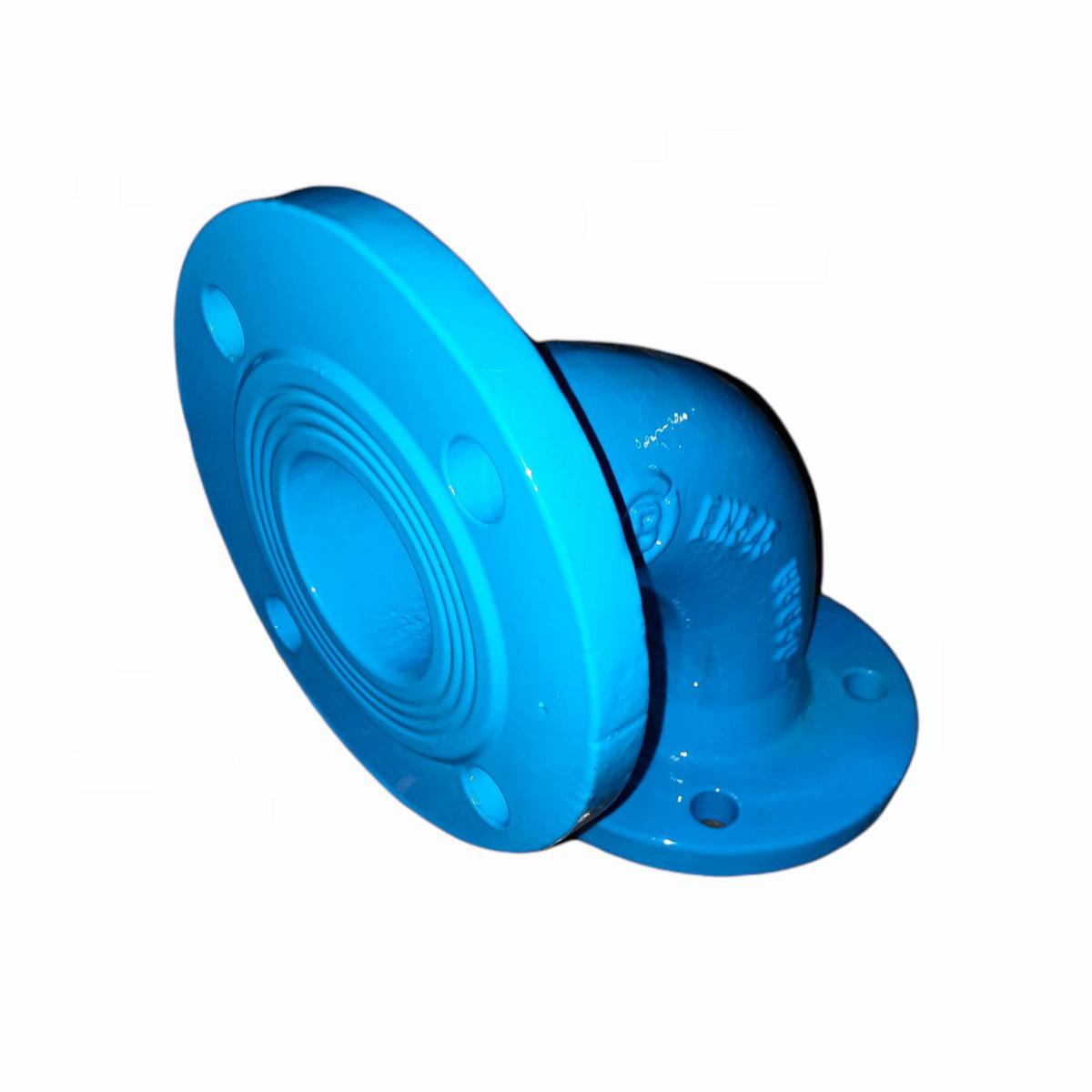 Cot fonta cu flanse D. 50 x 90° PN10/16 (L=150 mm) (4 gauri) BLUCAST