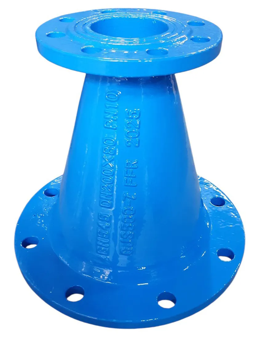 Reductie fonta cu flanse D.200 x 80 PN10 L=300 mm (8 gauri)  BLUCAST