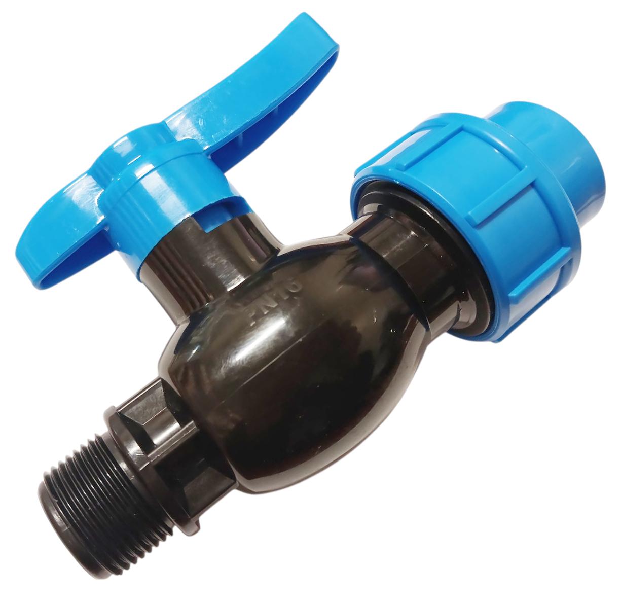 Robinet compresiune PP cu bila D. 25 x 3/4" FE / 10 T  UNISERA