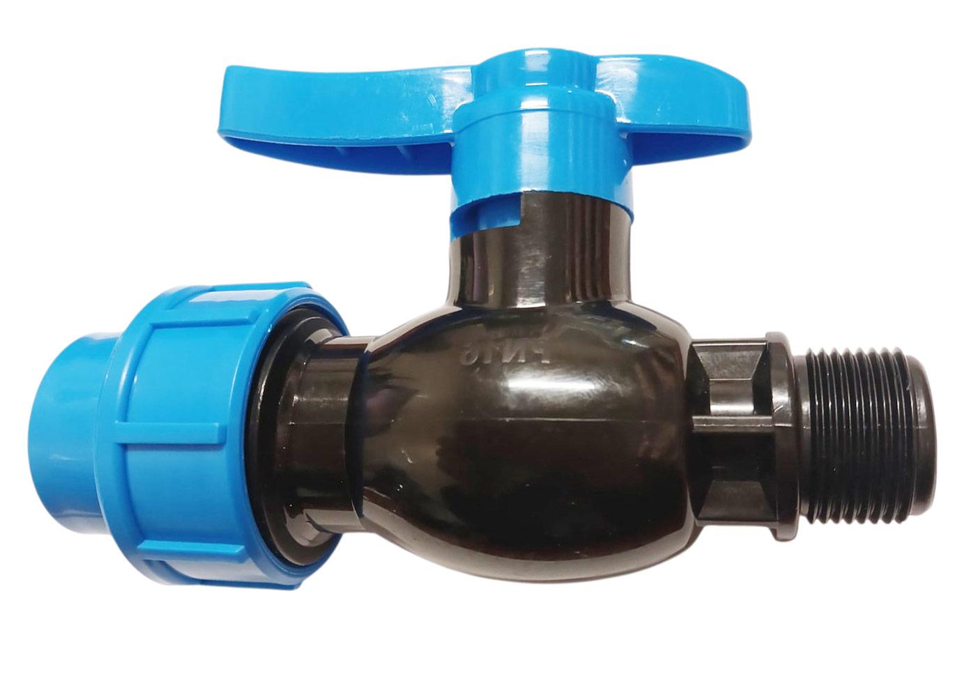 Robinet compresiune PP cu bila D. 25 x 3/4" FE / 10 T  UNISERA