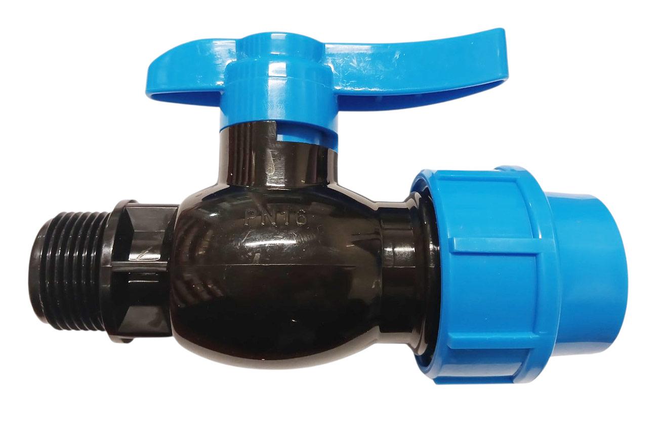 Robinet compresiune PP cu bila D. 25 x 3/4" FE / 10 T  UNISERA