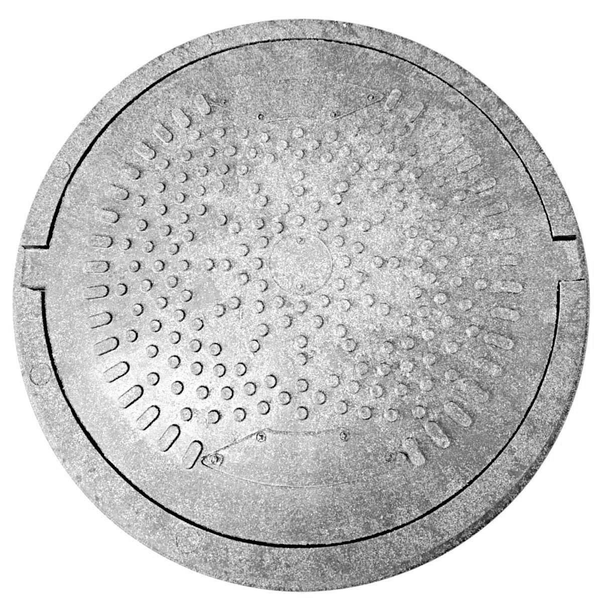 Capac cu rama compozit (nisip+polimer) D.630 (sur-inchis) (pentru gradina) 730x50 mm, 25 kg