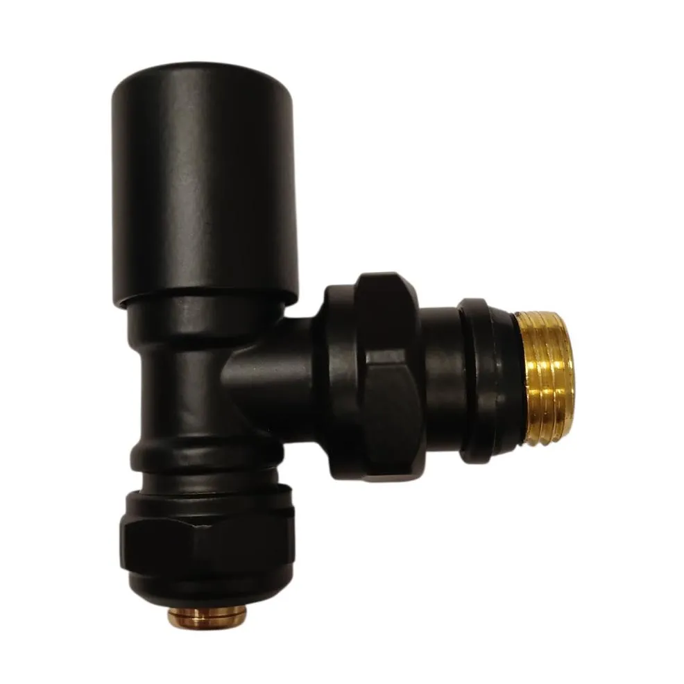 Кран для радиатора D. 1/2" П x 16 PEX угловой подача (черный мат) 13007-9-A-BS  GK