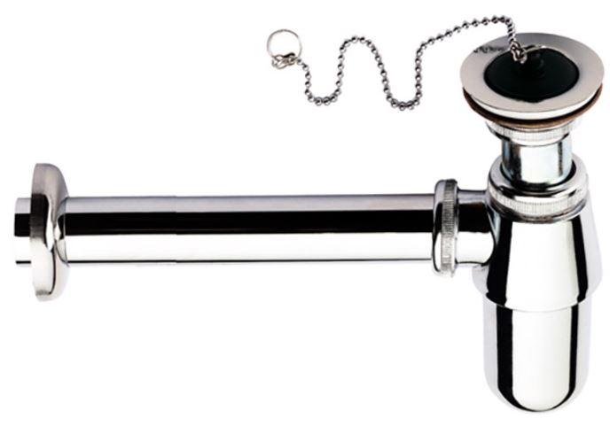 Сифон для умывальника D. 1.1/4" x 32 (хром) прямая труба 32, с выпуском 973Z  REMER
