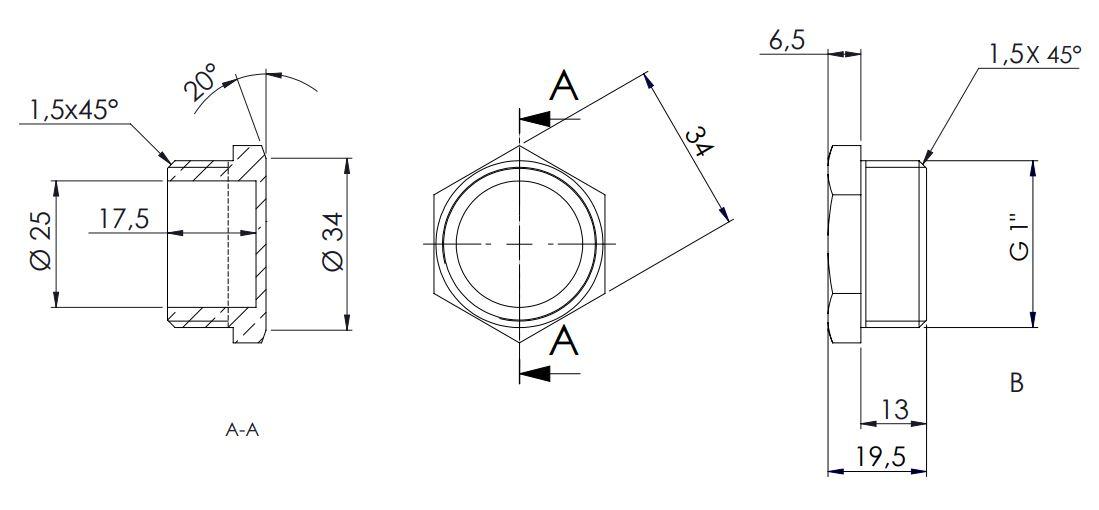 Dop D. 1/2" FE cromat 523  REMER
