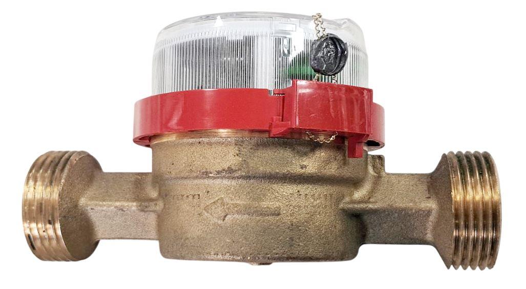 Водомер D. 15 JS 90 2.5-02 для горячей воды, без соединительных элементов (гаек)  APATOR