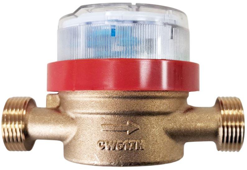 Водомер D. 20 JS 90 2.5-02 для горячей воды, без соединительных элементов (гаек)  APATOR