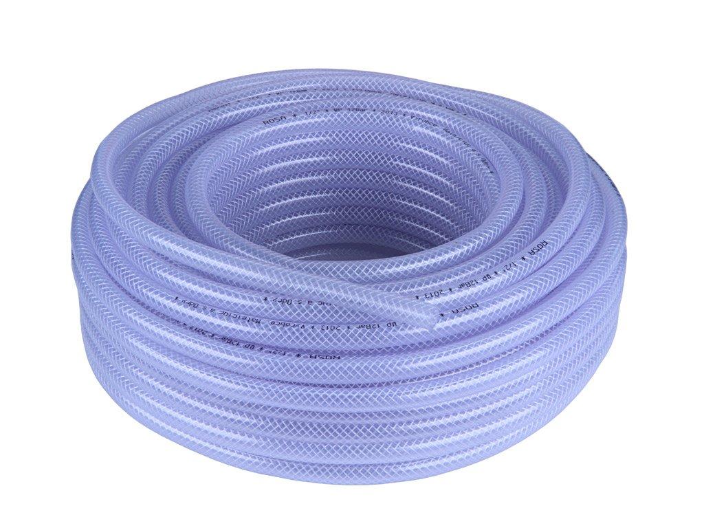 Furtun gradina armat siliconat, transparent PVC D.25 (24/30 mm, 1") PN5 ARMAT RO  UNITAPE L=50 m