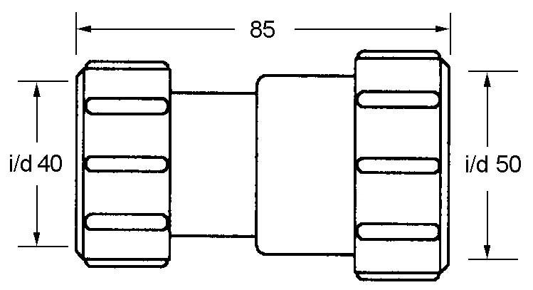 Муфта компрессионная канализационная ПП D. 40 x 50 Арт. 4050H-WH  MCALPINE