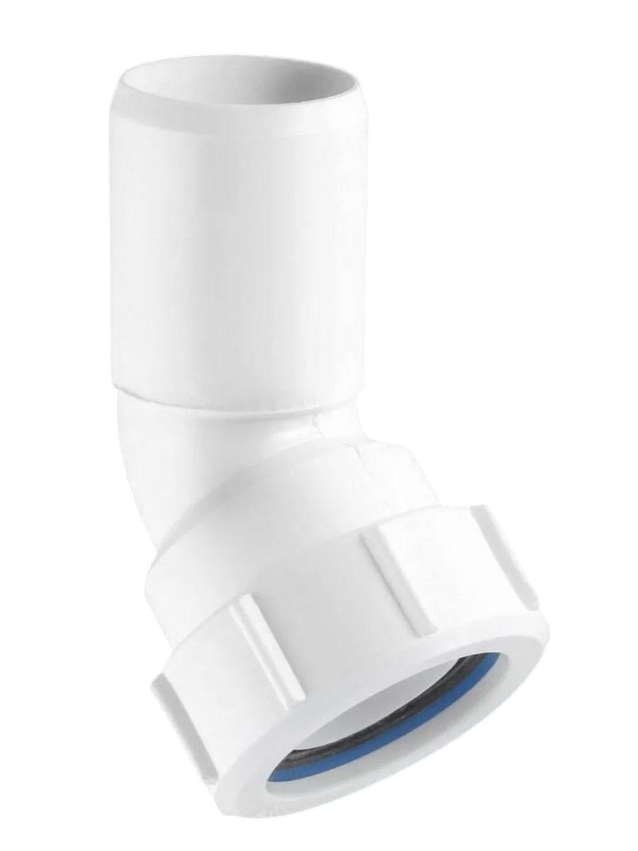 Отвод компрессионный канализационный ПП 45° D. 32 (односторонний) Арт. 32D-WH  MCALPINE