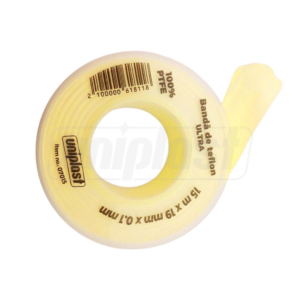 Banda teflon 19 mm x 15 m x 0.1  (galbena) ULTRA  UNIPLAST