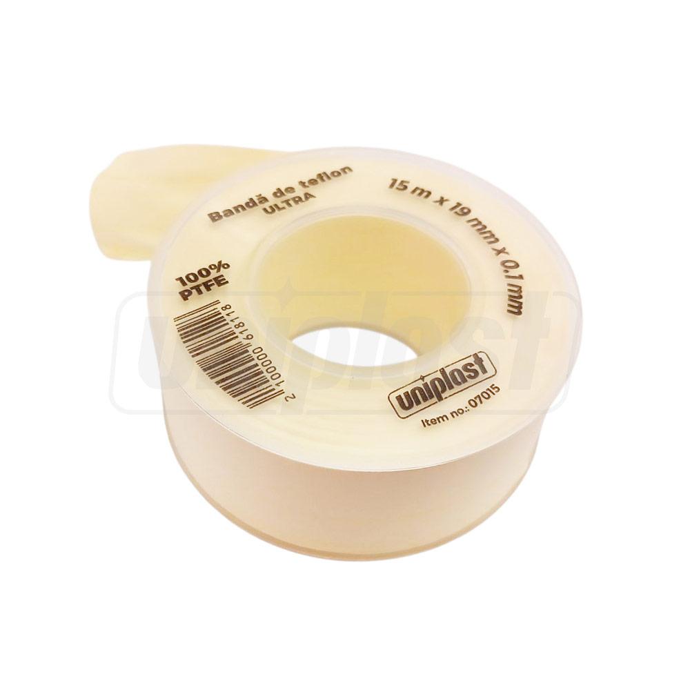 Banda teflon 19 mm x 15 m x 0.1  (galbena) ULTRA  UNIPLAST
