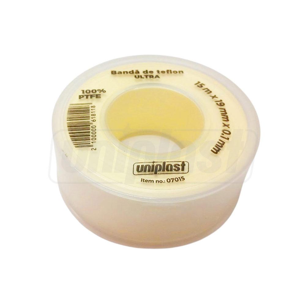 Лента тефлоновая 19 мм x 15 м x 0.1  ULTRA  (желтая)  UNIPLAST