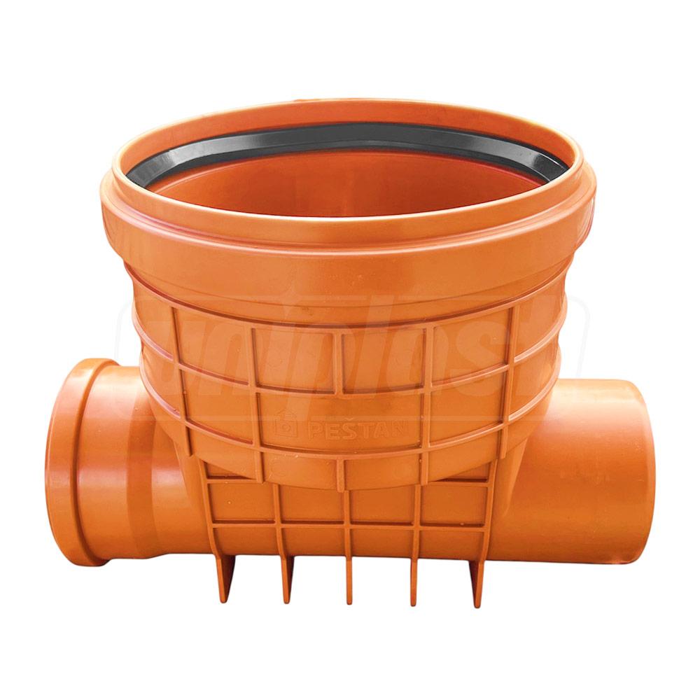 Смотровой колодец c опорой ПП D.315x160 H=385 мм (1 вход/1 выход D.160) (оранжевый)  PESTAN