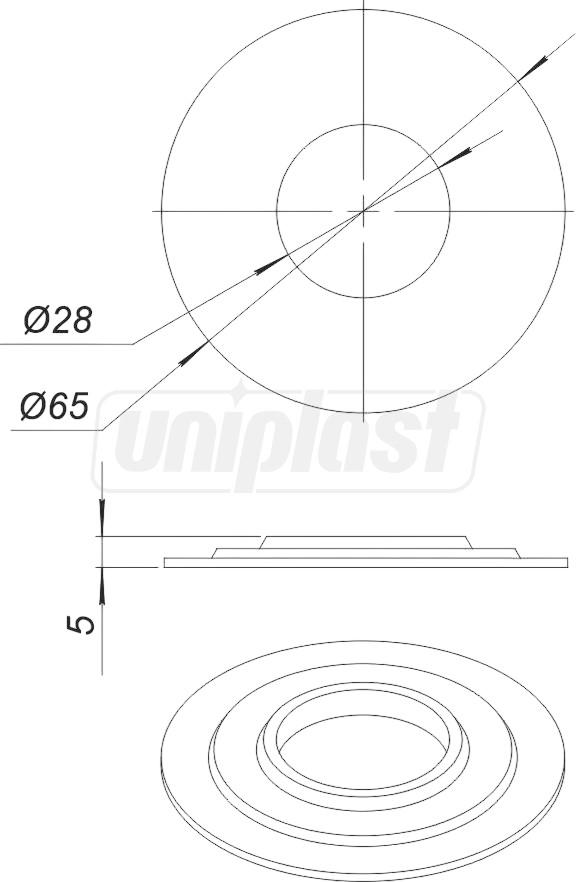 Garnitura WC rezervor si WC Ø65/68 x 5 (clapeta) АС-05.00.012.ЗП  SOLOPLAST