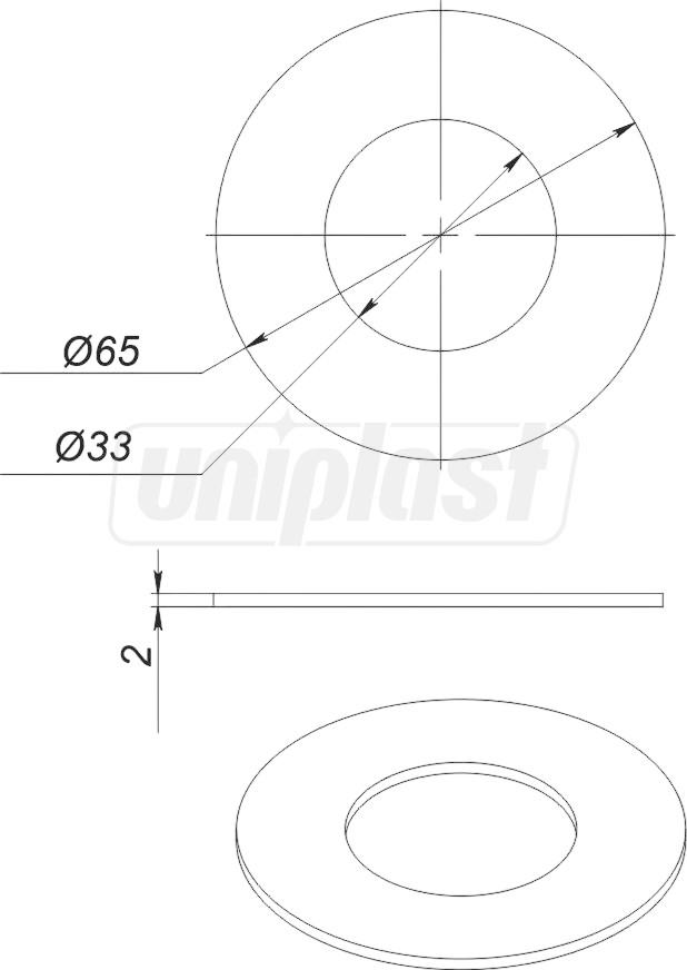 Garnitura WC rezervor si WC Ø65/33 x 2 (supapa) АС-04.12.ЗП  SOLOPLAST