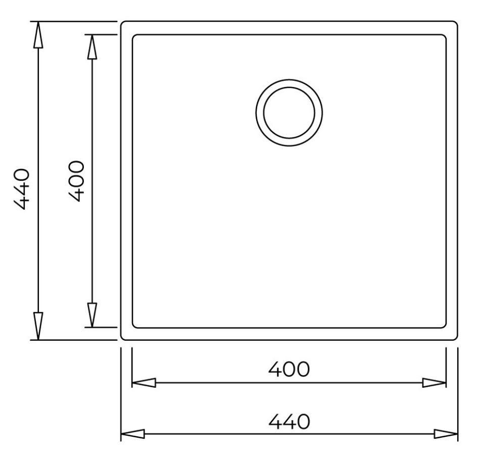 Chiuveta de bucatarie din granit SQUARE 40.40 TG 40 x 40 cm (gri) TEKA