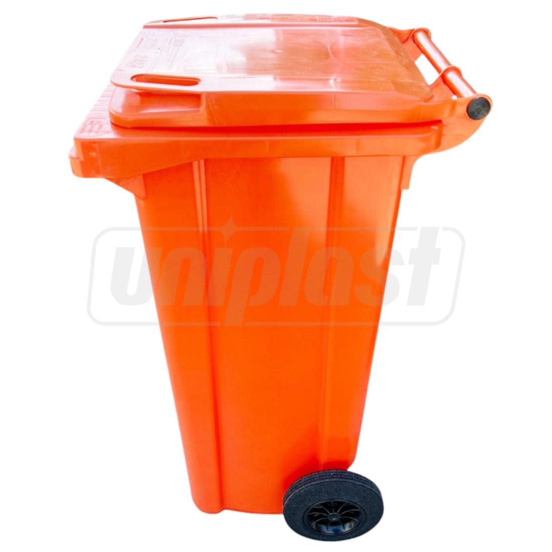 Бак мусорный 120 л на колесах (оранжевый) HE