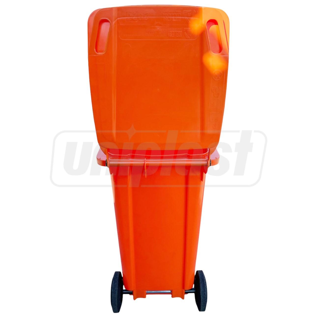 Бак мусорный 120 л на колесах (оранжевый) HE