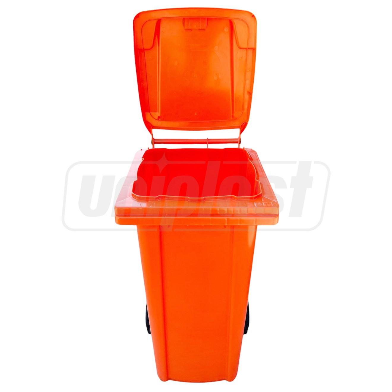 Бак мусорный 120 л на колесах (оранжевый) HE