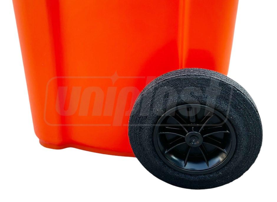 Бак мусорный 120 л на колесах (оранжевый) HE