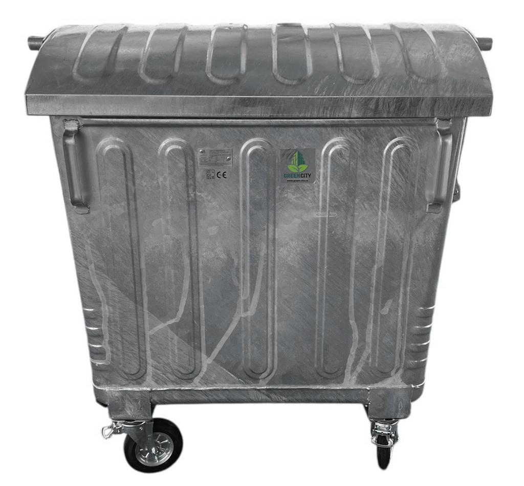 Cos pentru transportarea deseurilor 1100 L galvanizat pe roti (1.2 mm) (dezasamblat) GC