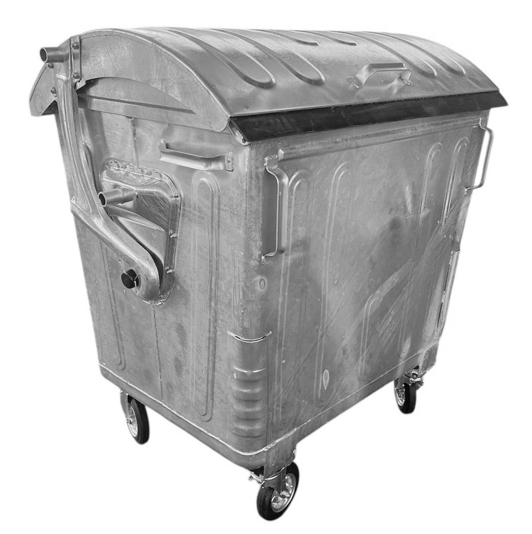 Cos pentru transportarea deseurilor 1100 L galvanizat pe roti (1.2 mm) (dezasamblat) GC