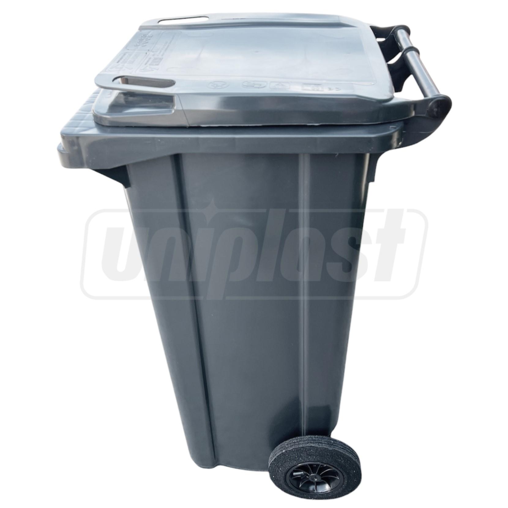 Cos pentru transportarea deseurilor  120 L pe roti (gri inchis) HE
