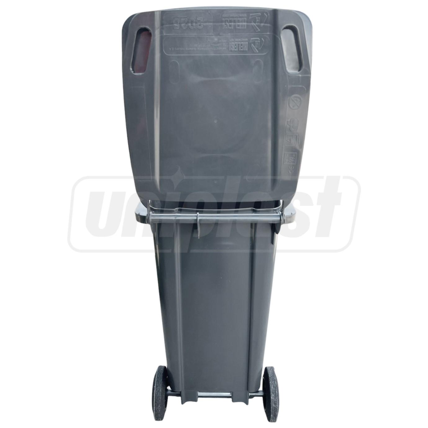 Cos pentru transportarea deseurilor  120 L pe roti (gri inchis) HE