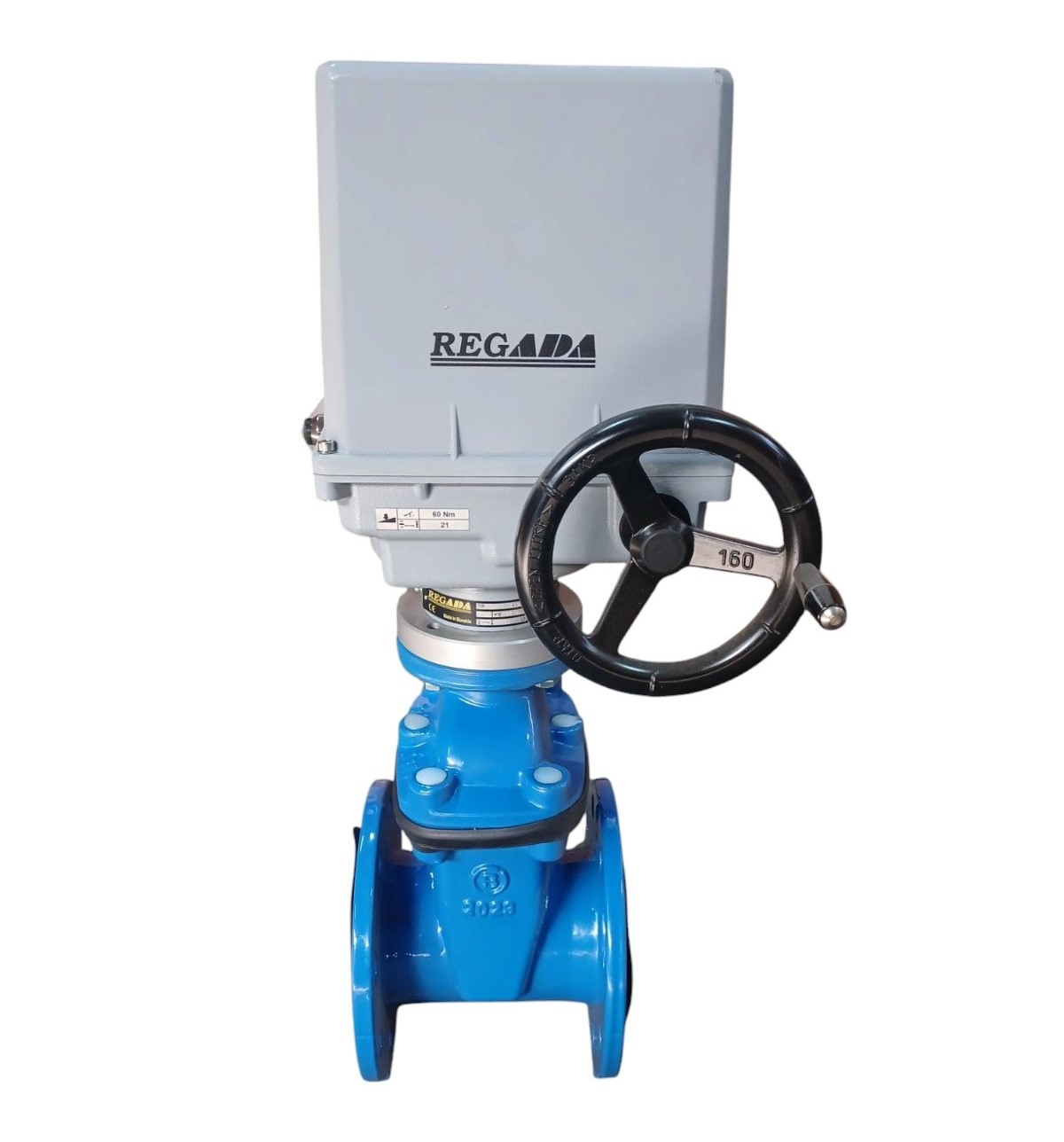 Задвижка чугунная с электроприводом ROTORK D.300 PN16 обрезиненный клин F4 (L=270 мм) (12 отверстий)  WATO