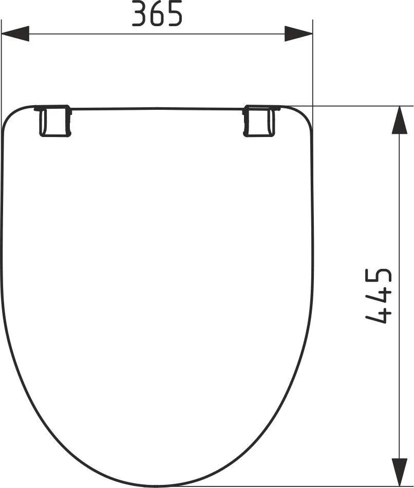 Capac WC polipropilen, universal (alb) cu fixare din metal, 365х445 mm СП6-М  SOLOPLAST