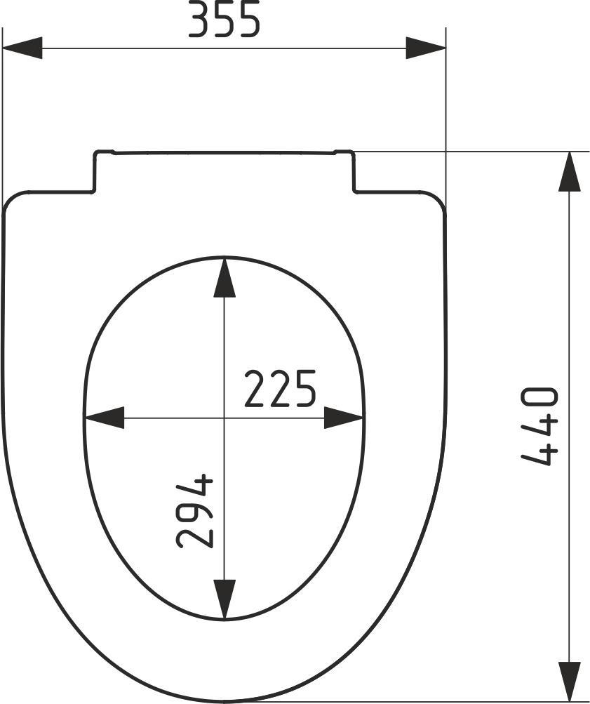 Capac WC polipropilen, universal (alb) cu fixare din metal, 365х445 mm СП6-М  SOLOPLAST