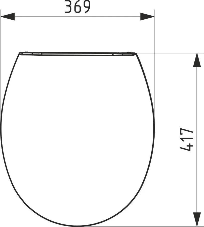Capac WC din polipropilena universal (alb) cu fixare din plastic, 369х464 mm СУ-4  SOLOPLAST