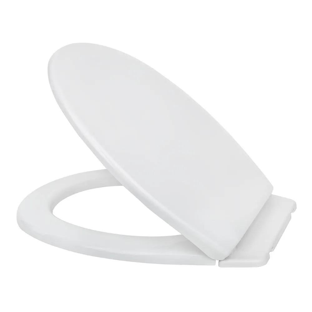 Сиденье WC полипропилен универсальное (белое), с пластиковым креплением, с планкой, 369х464 мм СУ-4  SOLOPLAST