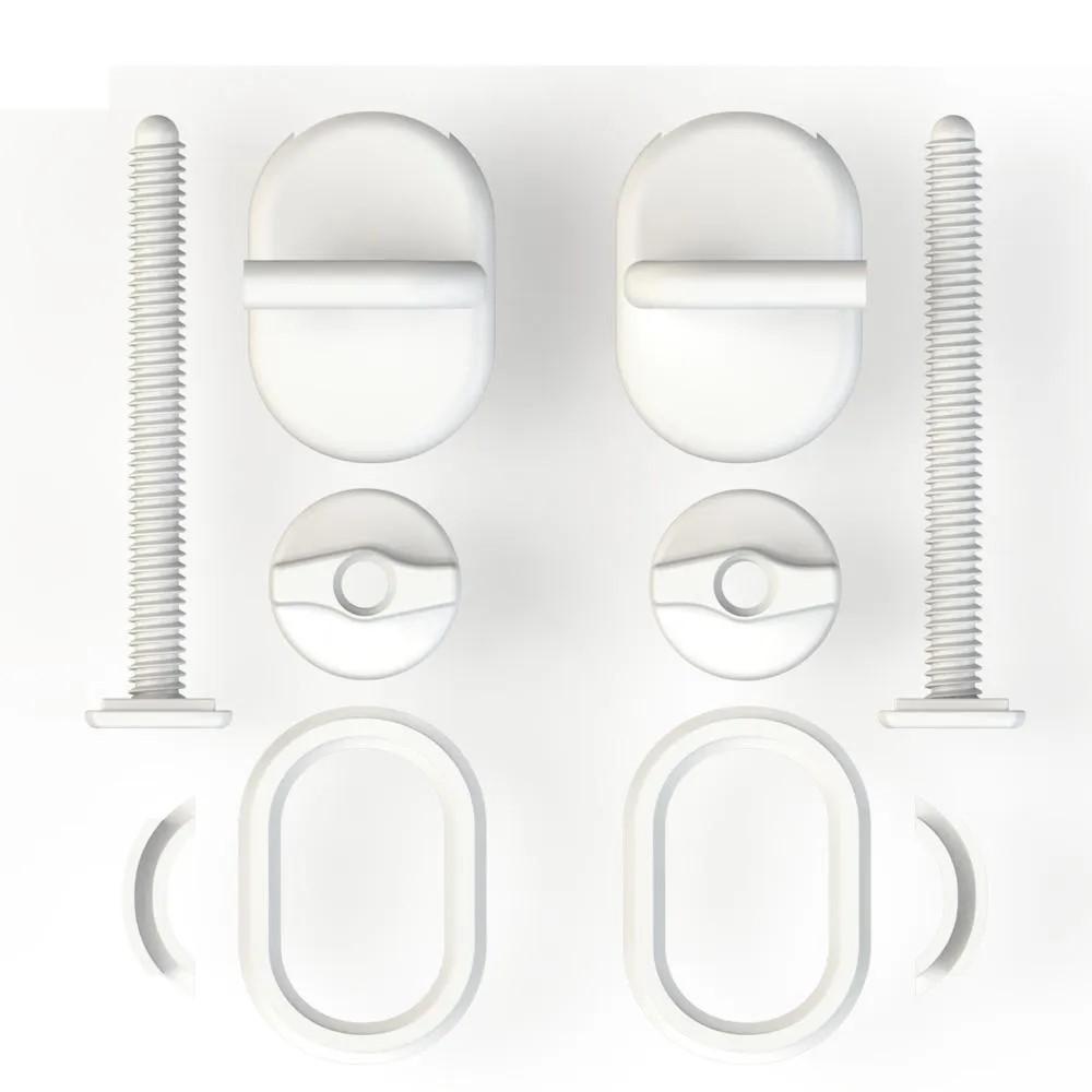 Сиденье WC полипропилен, универсальное (белое), с пластиковым креплением, 355х428 мм СП3  SOLOPLAST