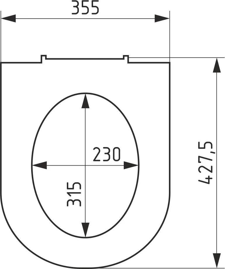 Capac WC polipropilen, universal (alb), cu fixare din plastic, 355х428 mm СП3  SOLOPLAST