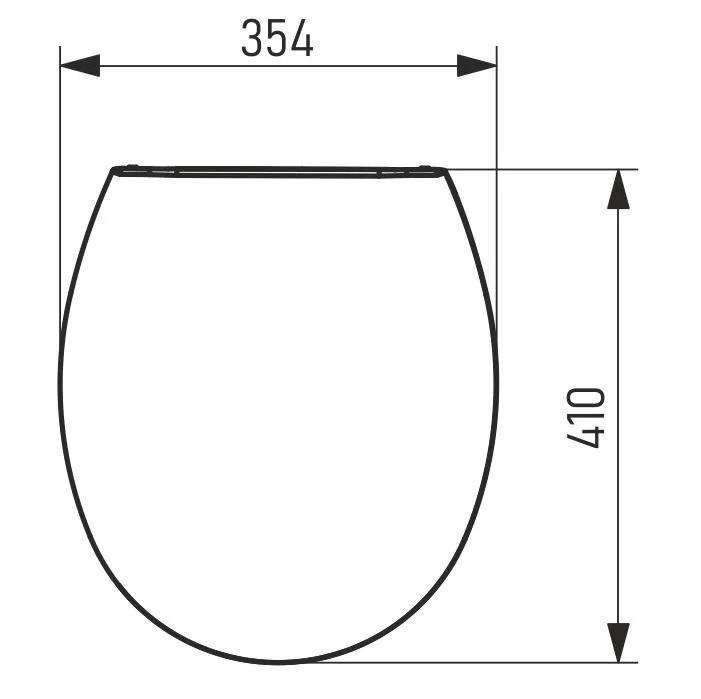 Capac WC din polipropilena universal (alb) cu fixare din plastic, 362х464х50 mm СП13  SOLOPLAST
