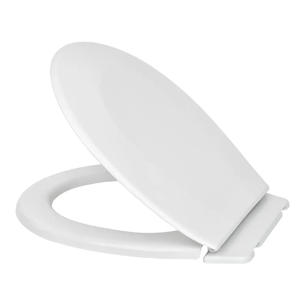 Сиденье WC полипропилен универсальное (белое), с пластиковым креплением, с планкой, 362х464х50 мм СП13  SOLOPLAST