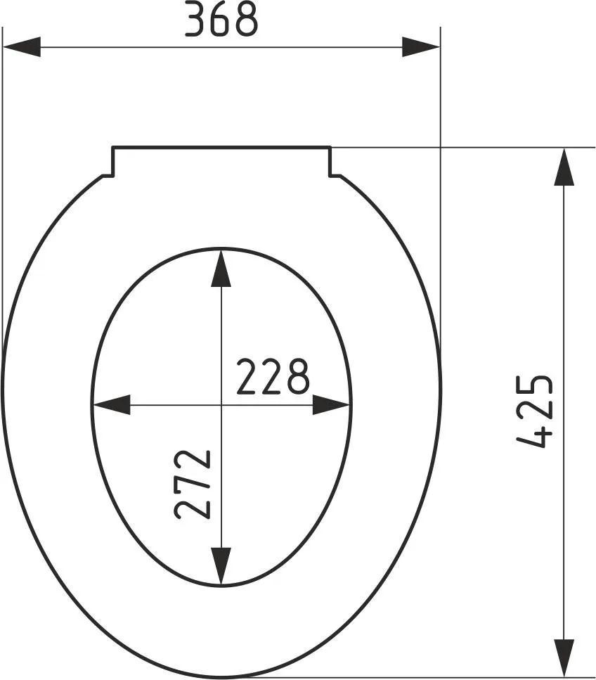 Capac WC polipropilen, universal (alba), 372х425 mm СП1  SOLOPLAST