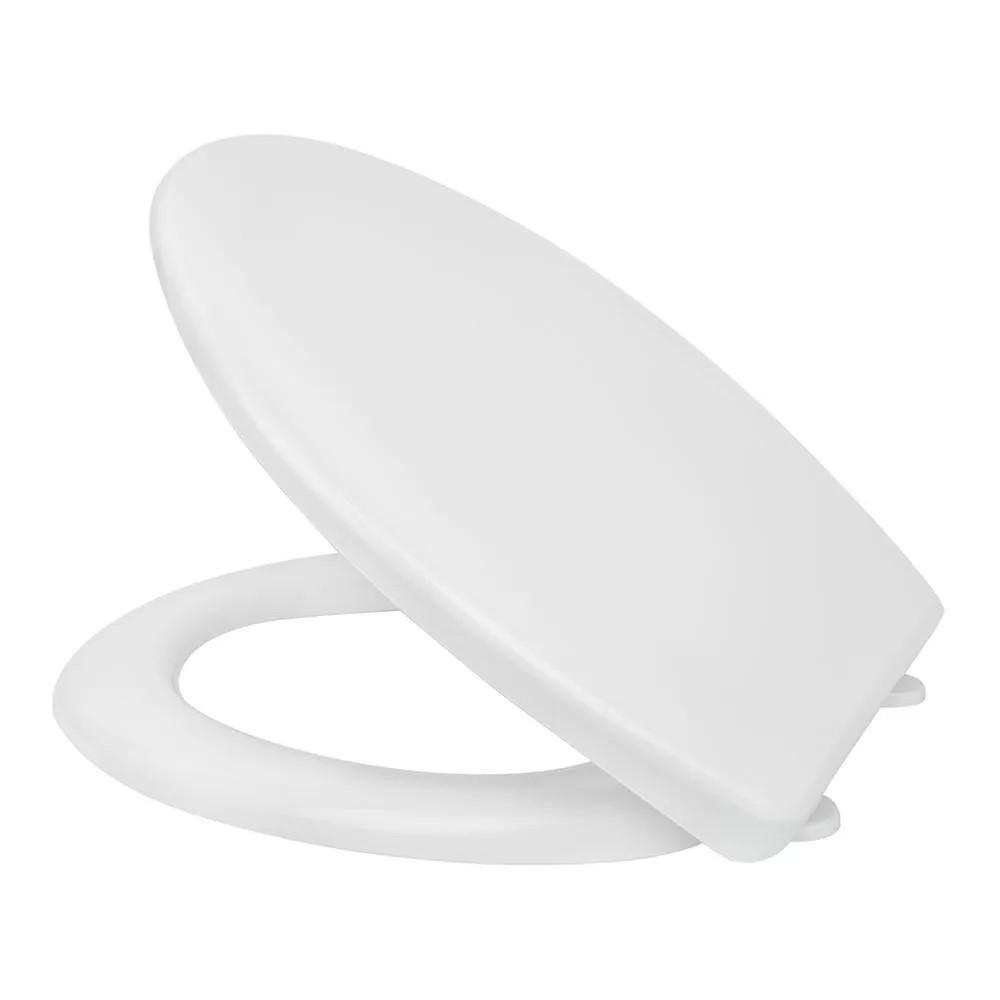 Сиденье WC полипропилен, универсальное (белое), с пластиковым креплением, 372х425 мм СП1  SOLOPLAST