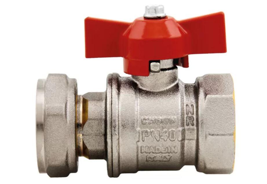 Кран шаровый D. 1" М/М PN40 бабочка, с накидной гайкой ORIENT 113DF  ITAP